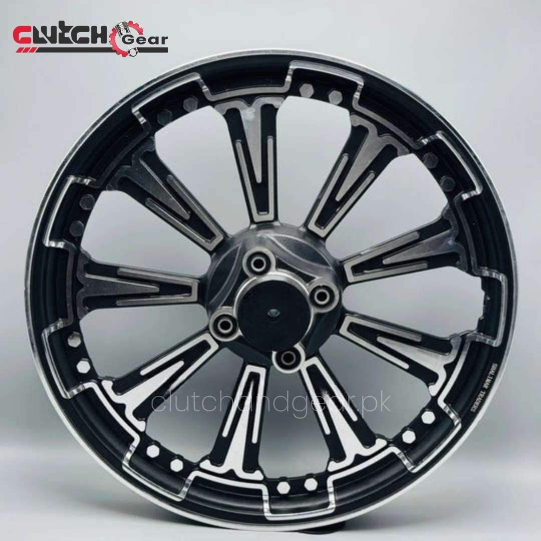 Gear Rim Rcp10 Black & Silver Alloy Rim for CG125 - Clutch and Gear