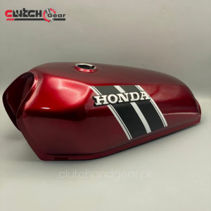 Wine Red Fuel Tank with Vertical Line Design